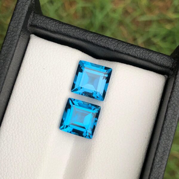 Gorgeous Hot Faceted Blue Topaz Pairs
